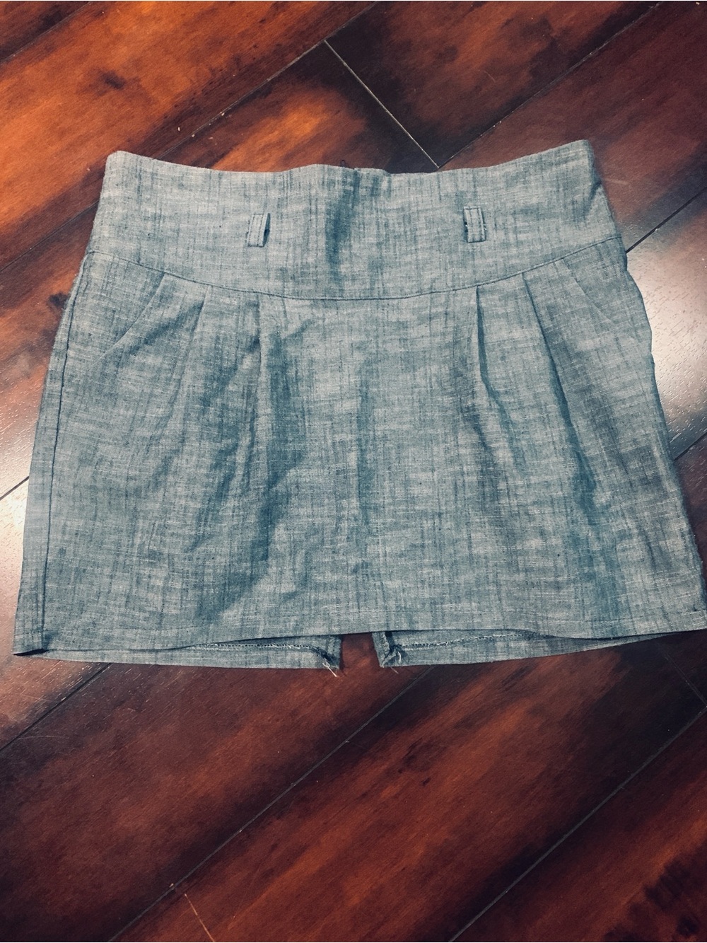 Costa Blanca Blue-Gray Mini-Skirt